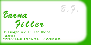 barna filler business card